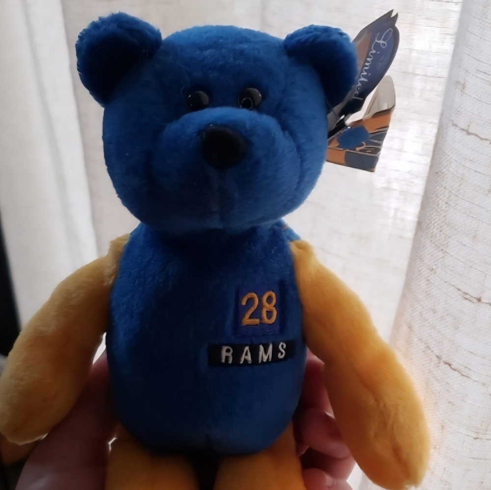 Vintage 1999 Team Pigskin Bears Beanie Plush St. Louis Rams Marshall Faulk NFL